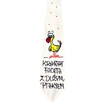 [Kb-31] Krawat bawełniany KRAWAT FACETA Z DUŻYM PTAKIEM